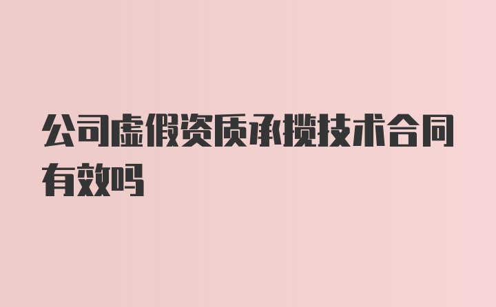 公司虚假资质承揽技术合同有效吗