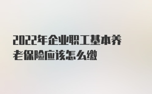 2022年企业职工基本养老保险应该怎么缴