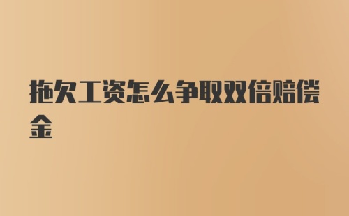 拖欠工资怎么争取双倍赔偿金