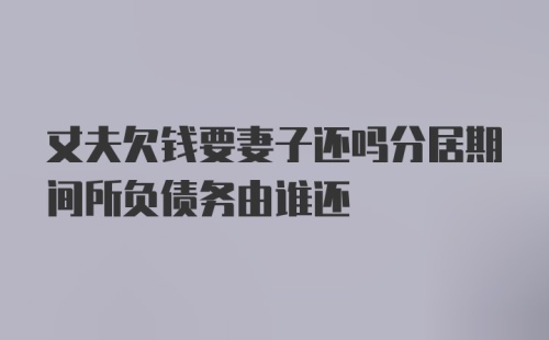 丈夫欠钱要妻子还吗分居期间所负债务由谁还