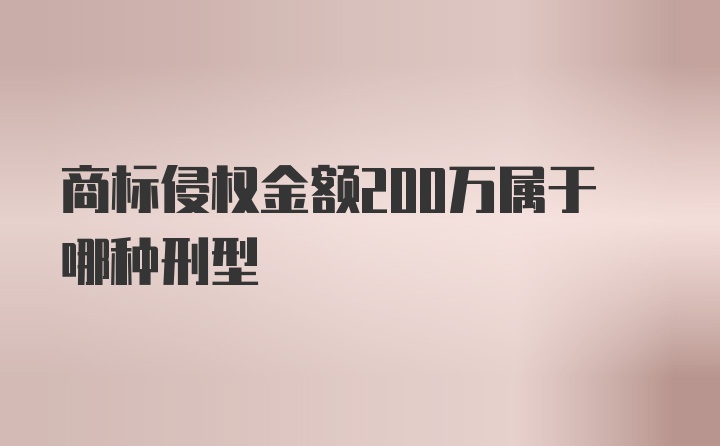 商标侵权金额200万属于哪种刑型