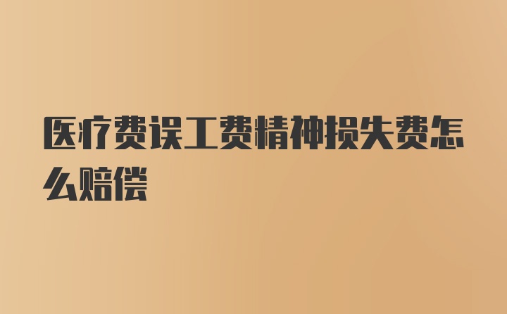 医疗费误工费精神损失费怎么赔偿