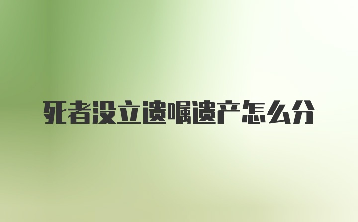 死者没立遗嘱遗产怎么分