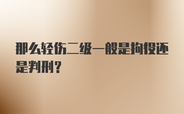 那么轻伤二级一般是拘役还是判刑？