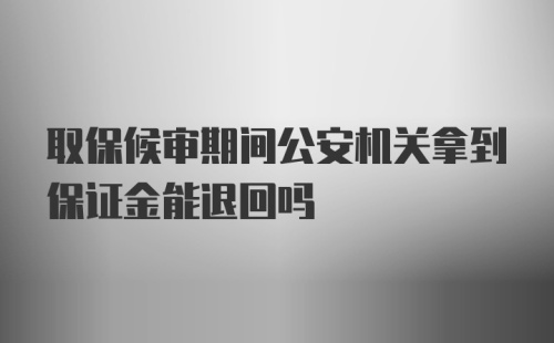 取保候审期间公安机关拿到保证金能退回吗