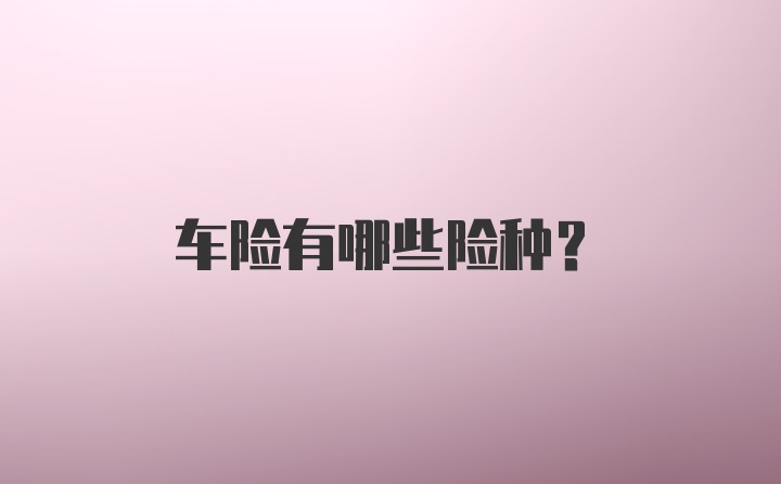 车险有哪些险种?