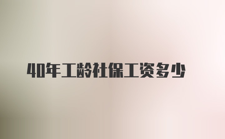 40年工龄社保工资多少