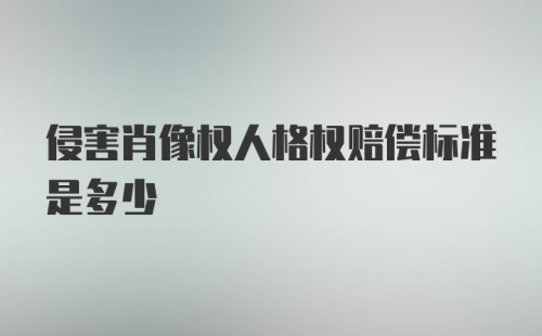 侵害肖像权人格权赔偿标准是多少