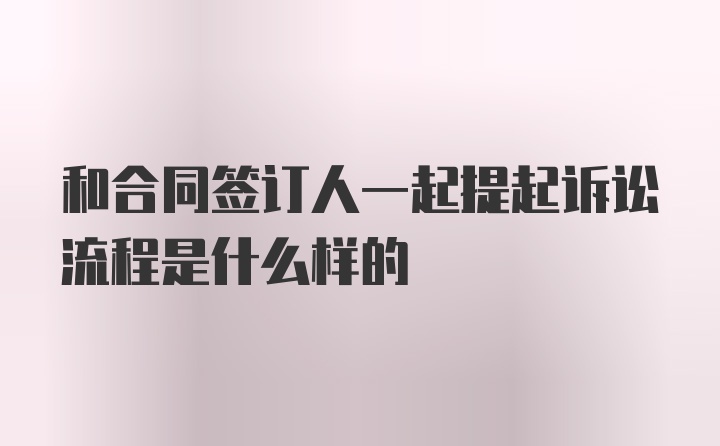 和合同签订人一起提起诉讼流程是什么样的