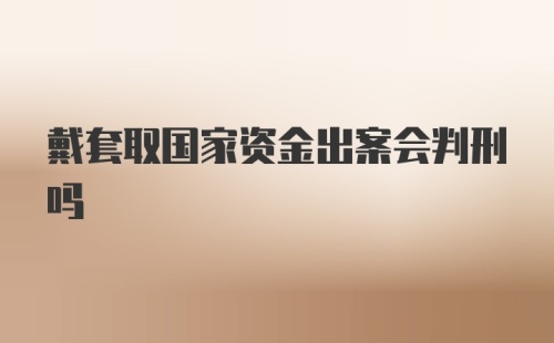 戴套取国家资金出案会判刑吗