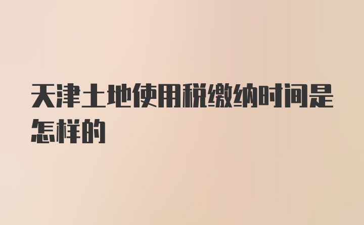 天津土地使用税缴纳时间是怎样的