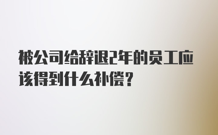 被公司给辞退2年的员工应该得到什么补偿？