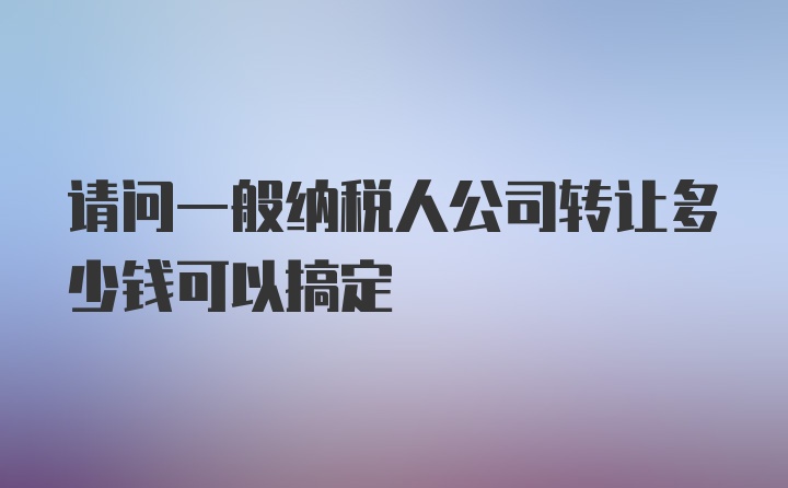 请问一般纳税人公司转让多少钱可以搞定