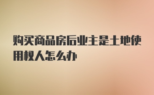 购买商品房后业主是土地使用权人怎么办