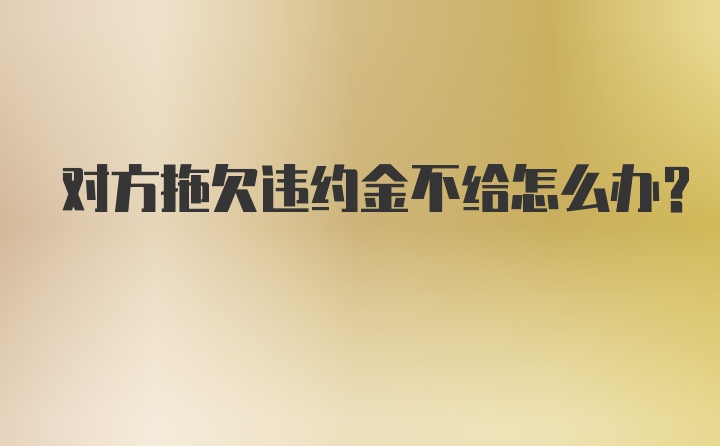 对方拖欠违约金不给怎么办？