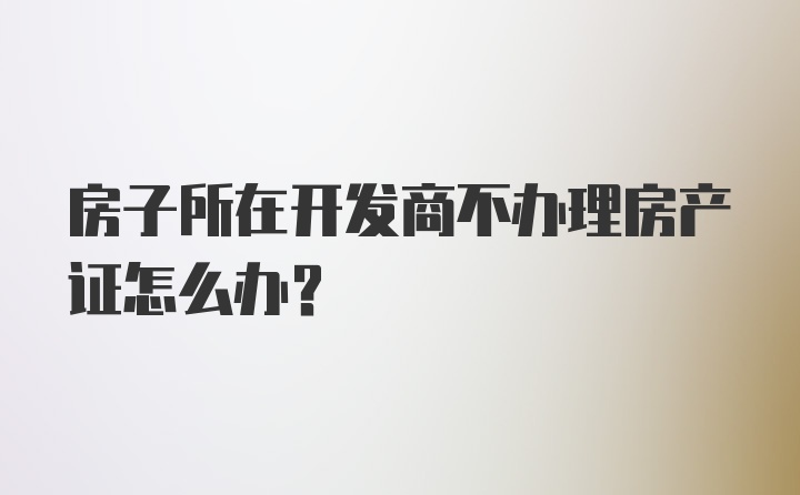 房子所在开发商不办理房产证怎么办？