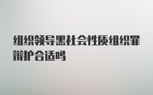 组织领导黑社会性质组织罪辩护合适吗