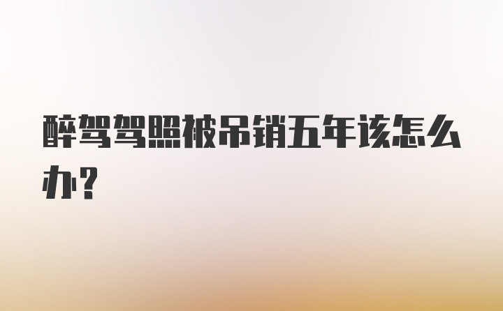 醉驾驾照被吊销五年该怎么办？