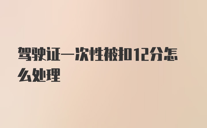 驾驶证一次性被扣12分怎么处理