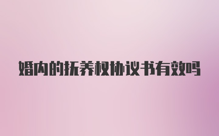 婚内的抚养权协议书有效吗