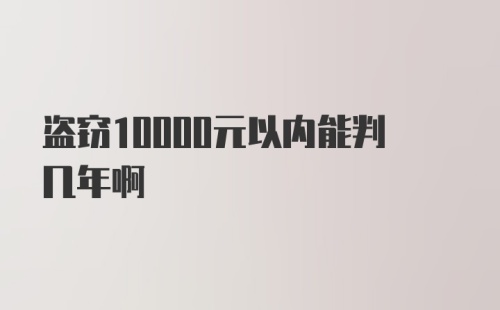 盗窃10000元以内能判几年啊