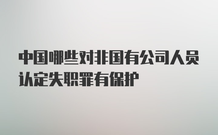 中国哪些对非国有公司人员认定失职罪有保护