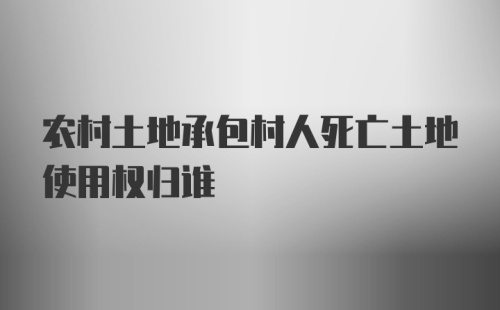 农村土地承包村人死亡土地使用权归谁