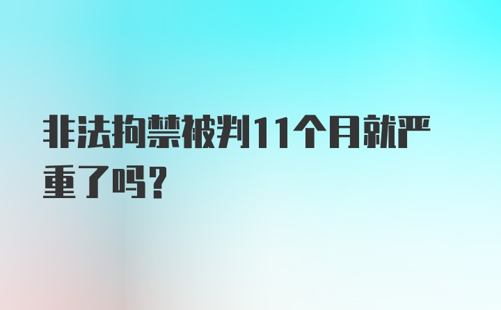 非法拘禁被判11个月就严重了吗？