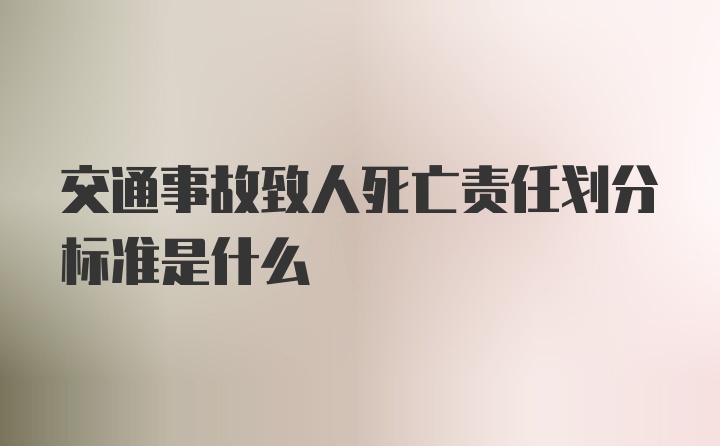 交通事故致人死亡责任划分标准是什么