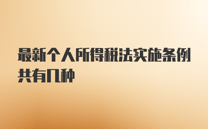 最新个人所得税法实施条例共有几种