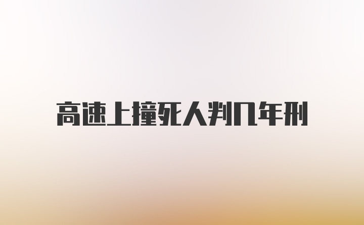 高速上撞死人判几年刑