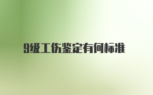 9级工伤鉴定有何标准