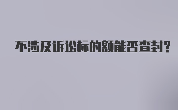 不涉及诉讼标的额能否查封?