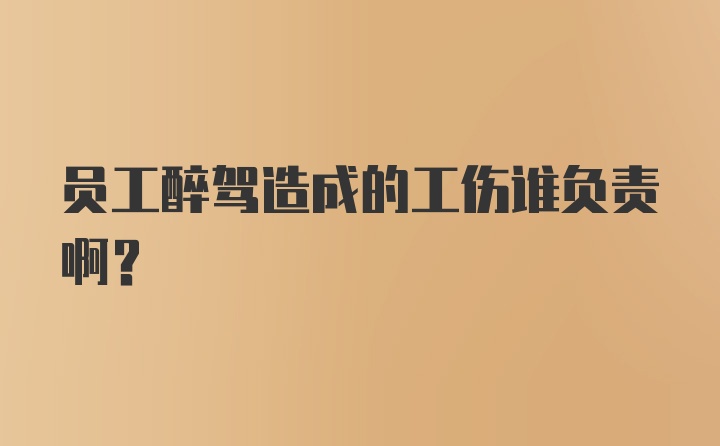 员工醉驾造成的工伤谁负责啊？