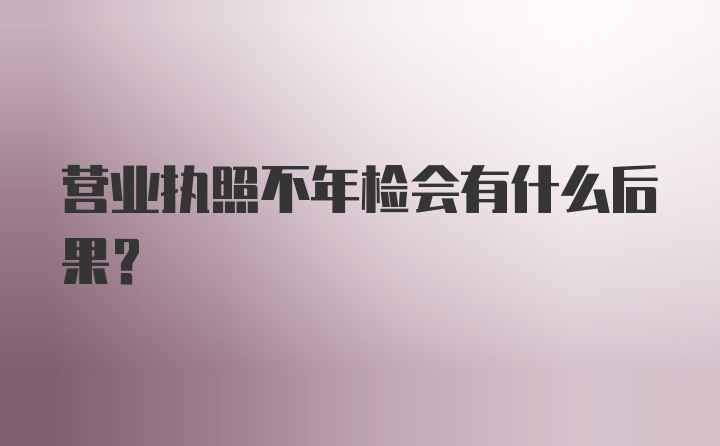 营业执照不年检会有什么后果？