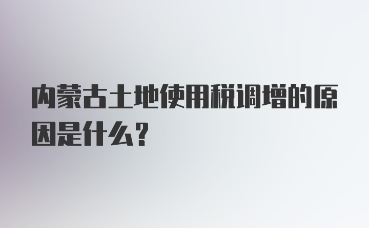 内蒙古土地使用税调增的原因是什么？