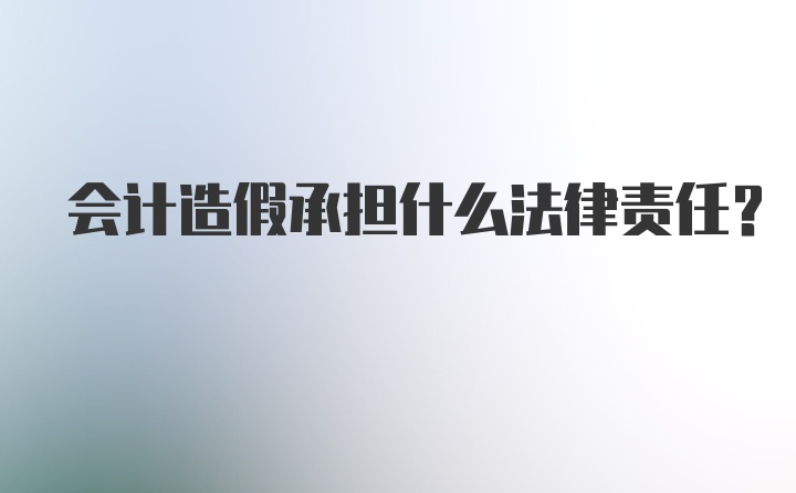 会计造假承担什么法律责任？