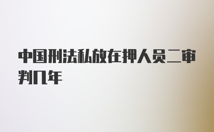 中国刑法私放在押人员二审判几年