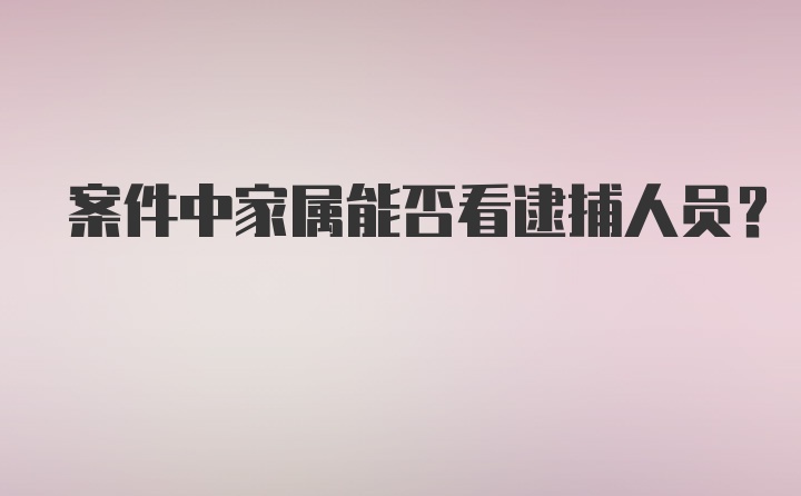 案件中家属能否看逮捕人员？