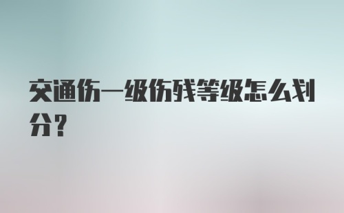 交通伤一级伤残等级怎么划分？