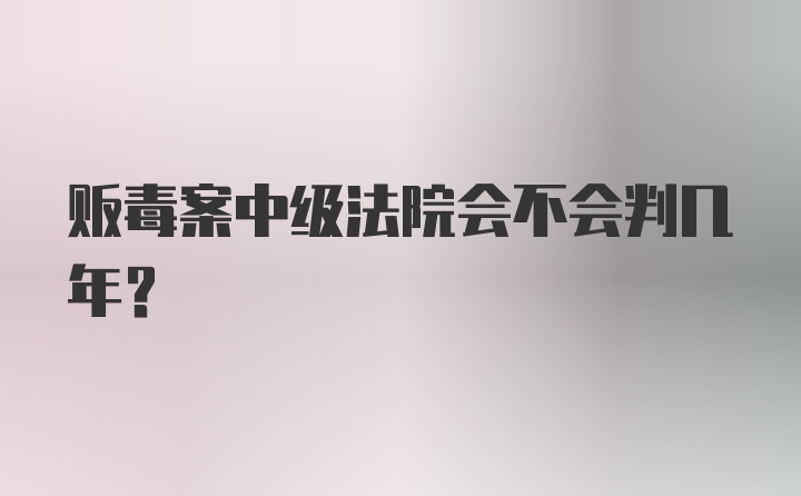 贩毒案中级法院会不会判几年？