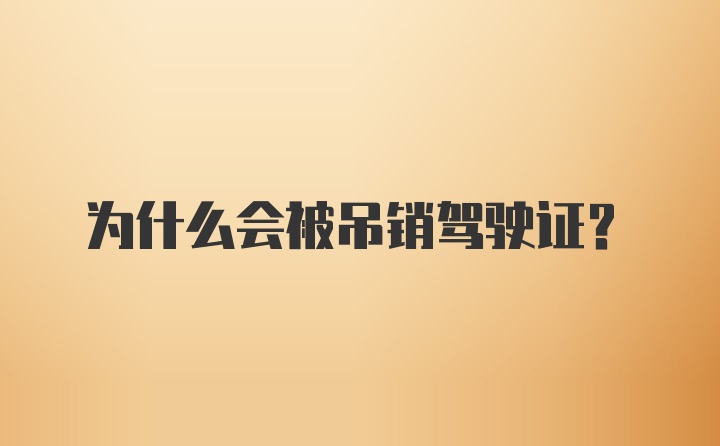 为什么会被吊销驾驶证？
