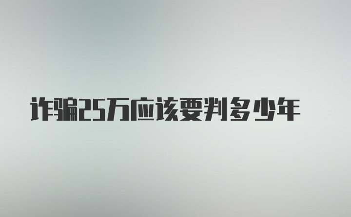 诈骗25万应该要判多少年