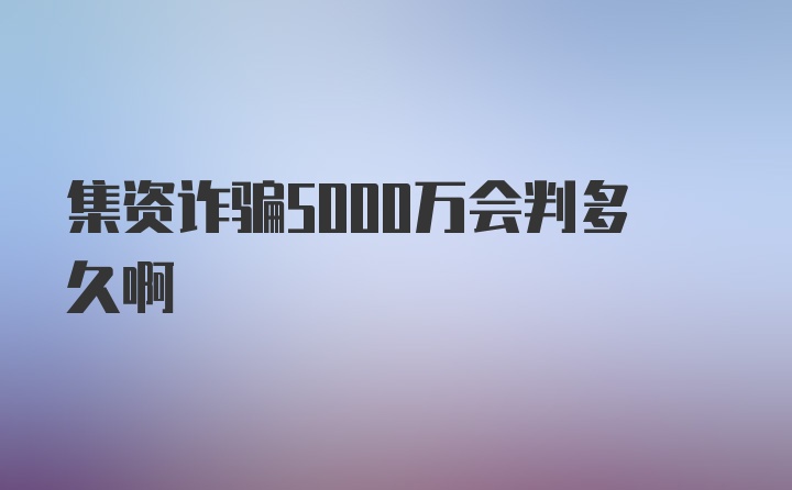 集资诈骗5000万会判多久啊