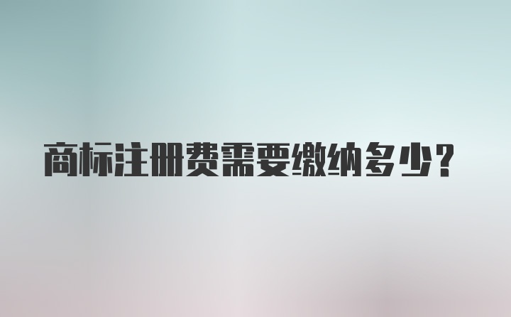 商标注册费需要缴纳多少？