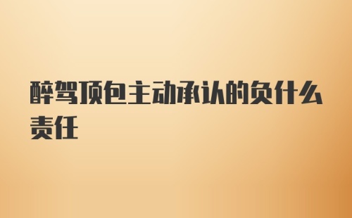 醉驾顶包主动承认的负什么责任