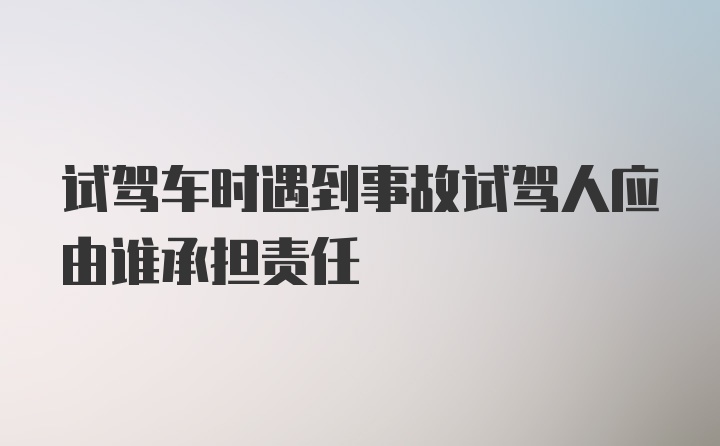 试驾车时遇到事故试驾人应由谁承担责任