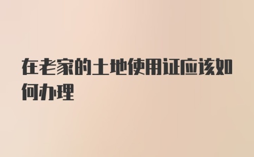 在老家的土地使用证应该如何办理