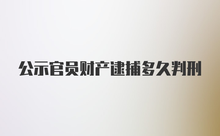 公示官员财产逮捕多久判刑