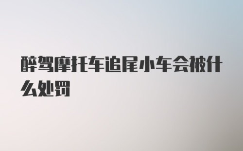 醉驾摩托车追尾小车会被什么处罚